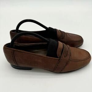 Saks Fifth Avenue Brown Leather Loafers